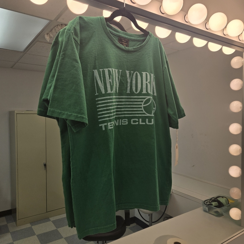 Vibrant Green Short Sleeve Tee with Bold Front Design